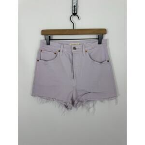 Levi’s Premium Ribcage Lavender High Rise Denim Shorts Size 30